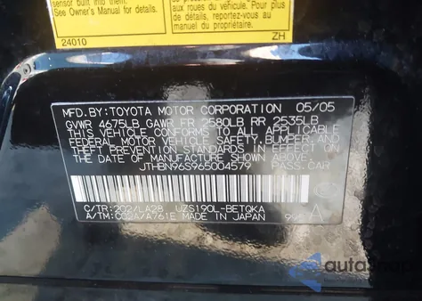 2006 Lexus Gs 430 z USA, uszkodzony, nr VIN JTHBN96S965004579